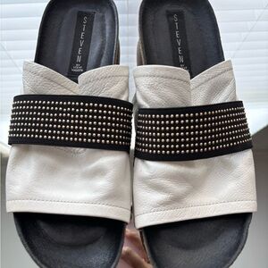 Steven by Steve Madden Black and White Studded Sandals
